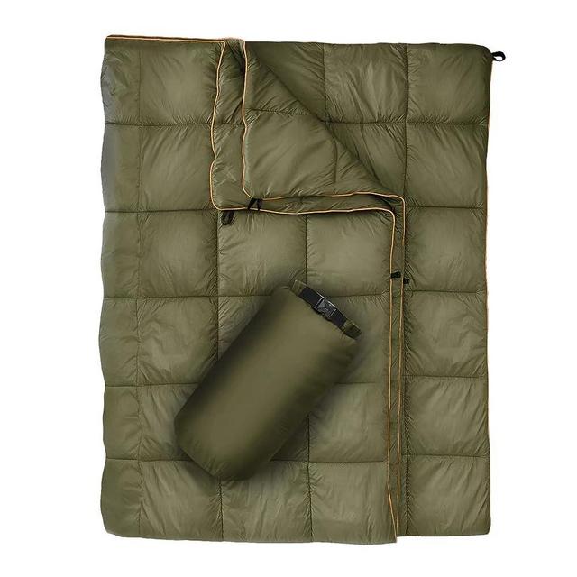 GLORSIGN Outdoor Puffy Camping Blanket, Lightweight Down AlternativePuffy Printed Camping Large Ultra Warm Hammock Top Quilt Waterproof Blanket for Traveling Picnic Beach Party Cold Weather