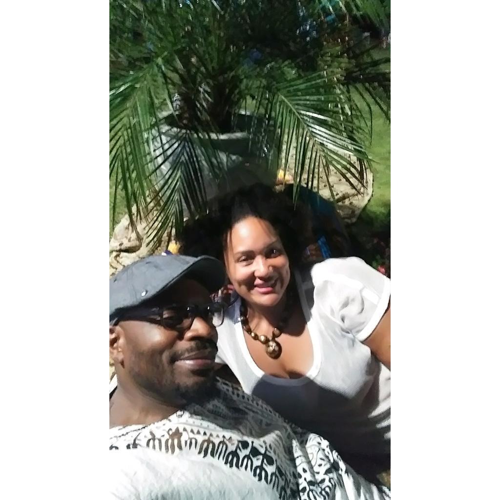 Just relaxing under a palm tree!