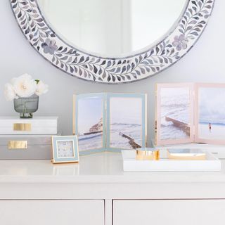 Enamel Gold Double Photo Frame
