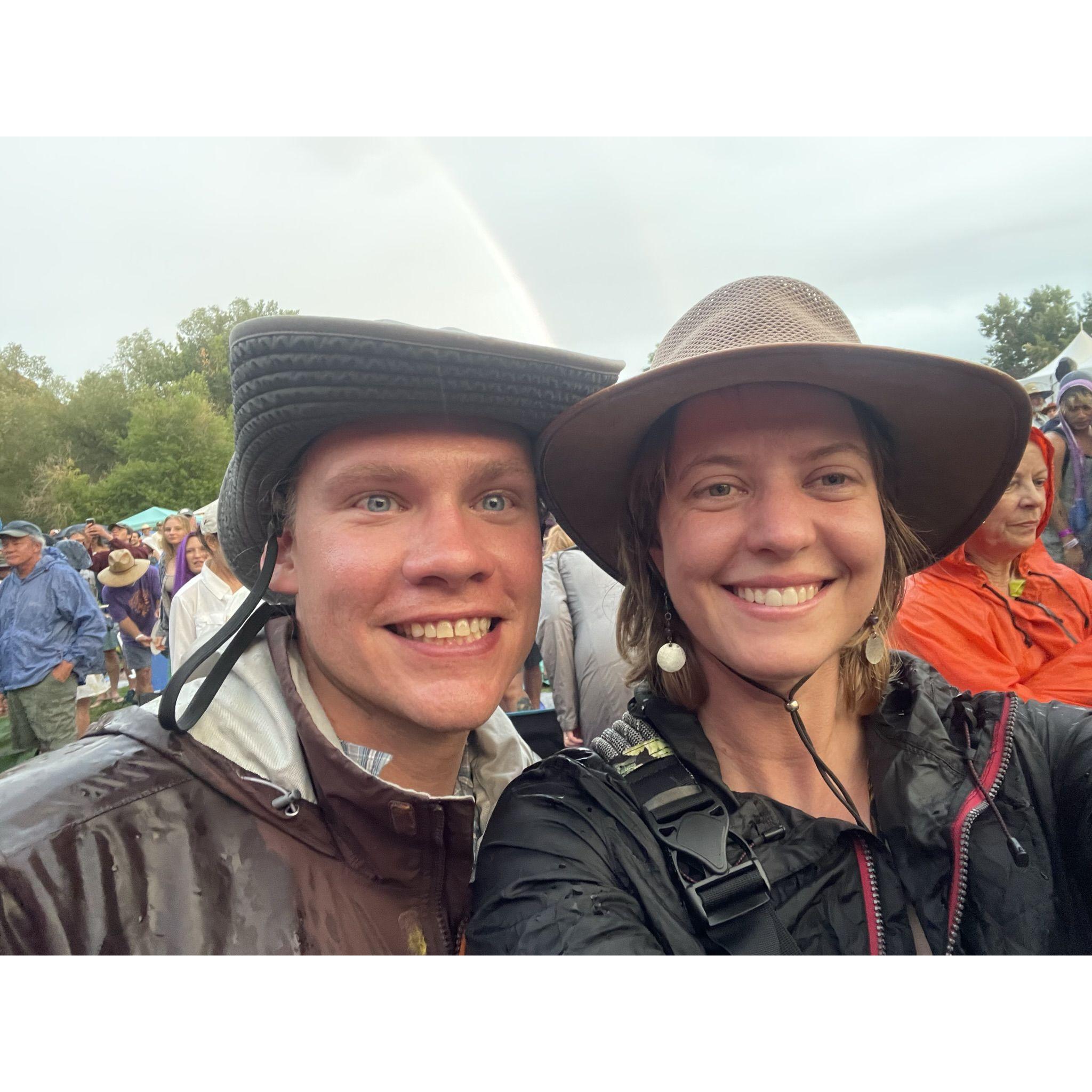 Check out this rainbow at a music festival!