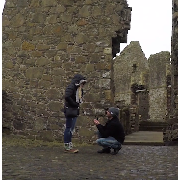 Getting engaged at the Dunluce Castle in Northern Ireland!