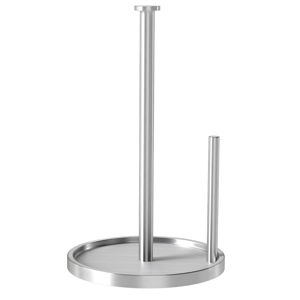 Paper Towel Holder Countertop, Standing Paper Roll Holder with Anti Slip Weighted Base, Stainless Steel Freestanding Paper Towel Holder for Kitchen, Silver
