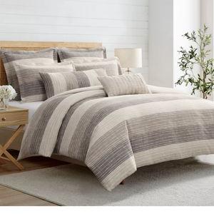 Levtex Home Sand Stripes Duvet Set - Chocolate, QUEEN
