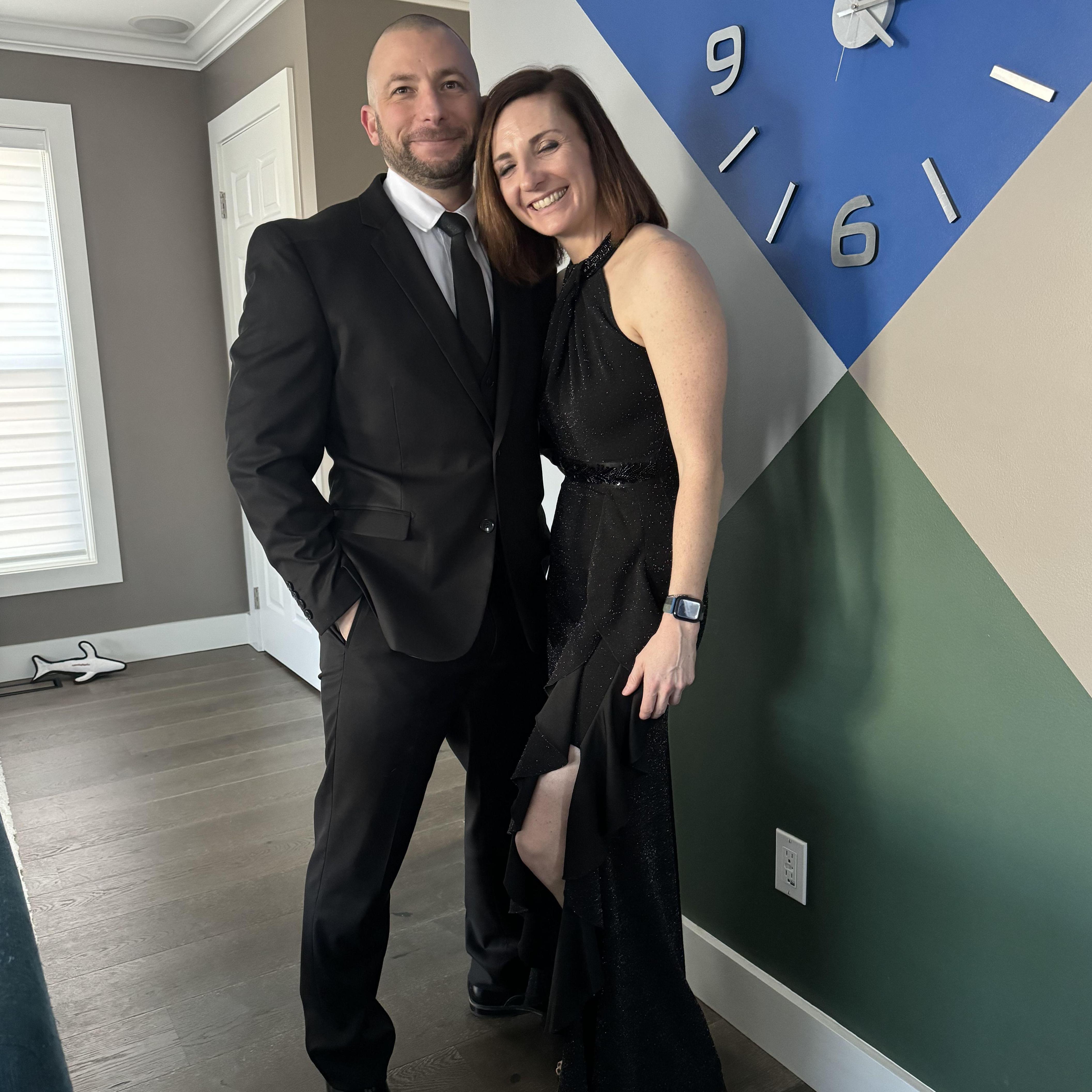 Date to a wedding. First public social media post as a couple. March 2024.