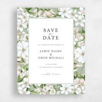 Green Wedding Save the Date - Foxglove Portrait