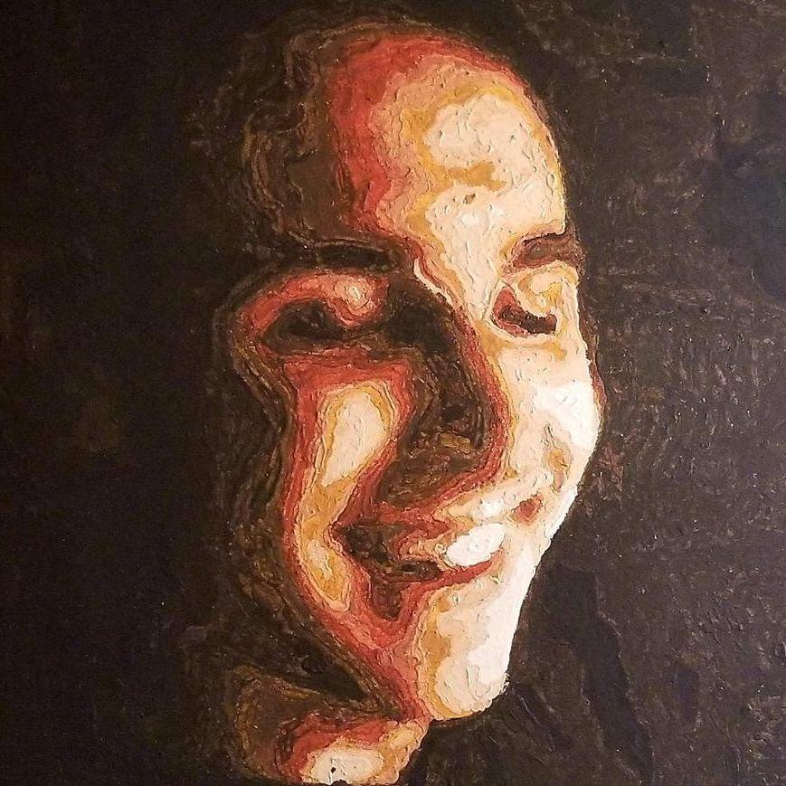 A painting of Ashley's favorite photo of Bradley--taken on their anniversary.