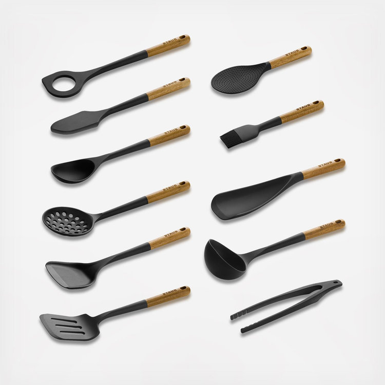 新品未使用 STAUBシリコン木製ハンドル 8ピースセット Staub, Silicone 11-Piece Cooking Utensil Set with Wood Handle | Zola