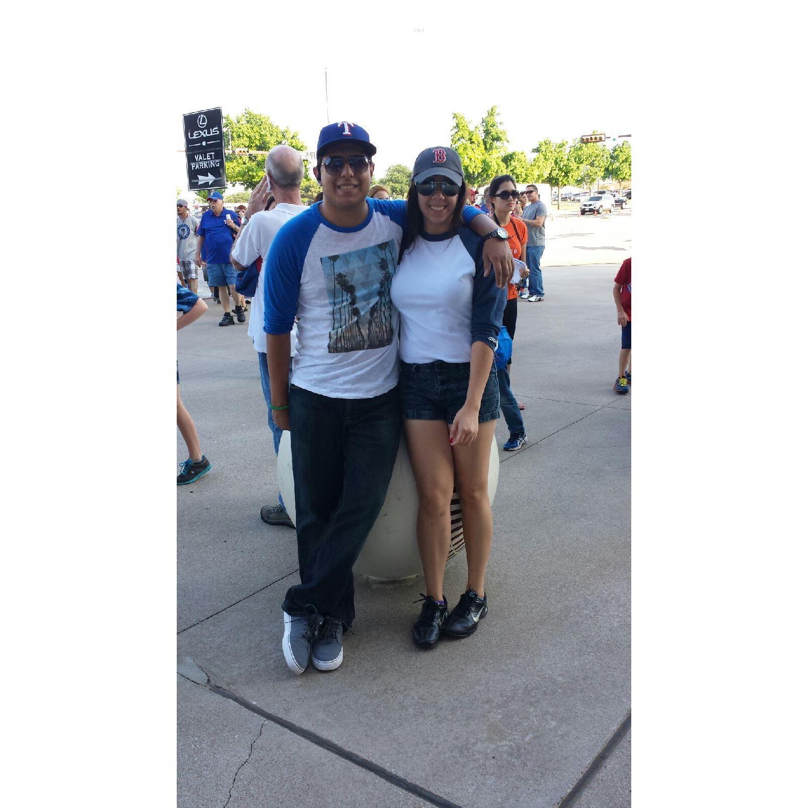2014 First Baseball game. Rangers vs. RedSox