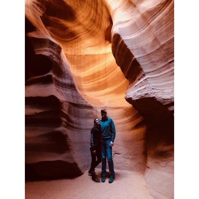 Inside Antelope Canyon. This was during our first weekend trip together