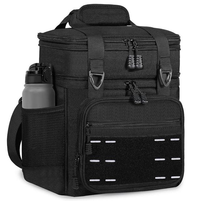 TENKIST Lunch Box Cooler Bag - Tactical Insulated Lunchbox for Men - Large Lunch Pail Lunch Kit for Adults Work Outdoor Shifts Trips Black 16L
