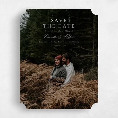 White Ticket Wedding Save the Date - Dane Photo