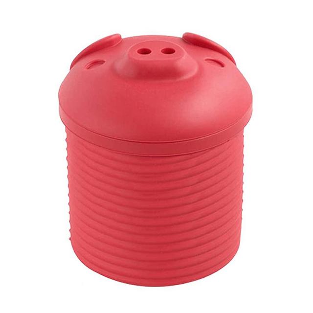 Bacon Grease Container with Strainer-Bacon Bin Grease Strainer Silicone Collector for Store Meat Frying Oil and Cooking Grease Storage(1 Pcs, Red)
