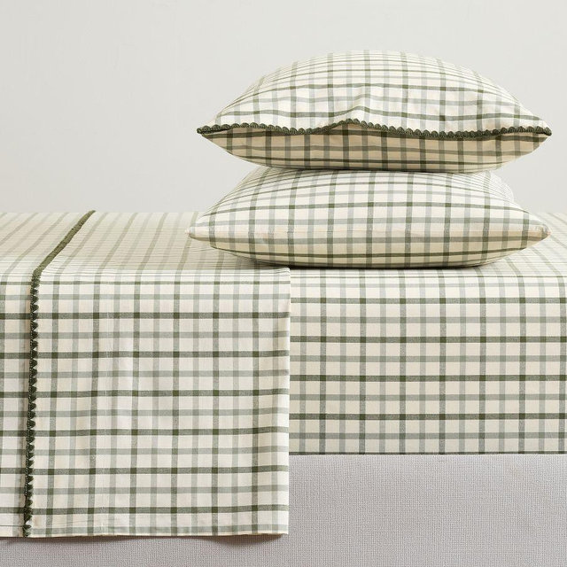 Windowpane Yarn-Dyed Sheet Set, Loden, King