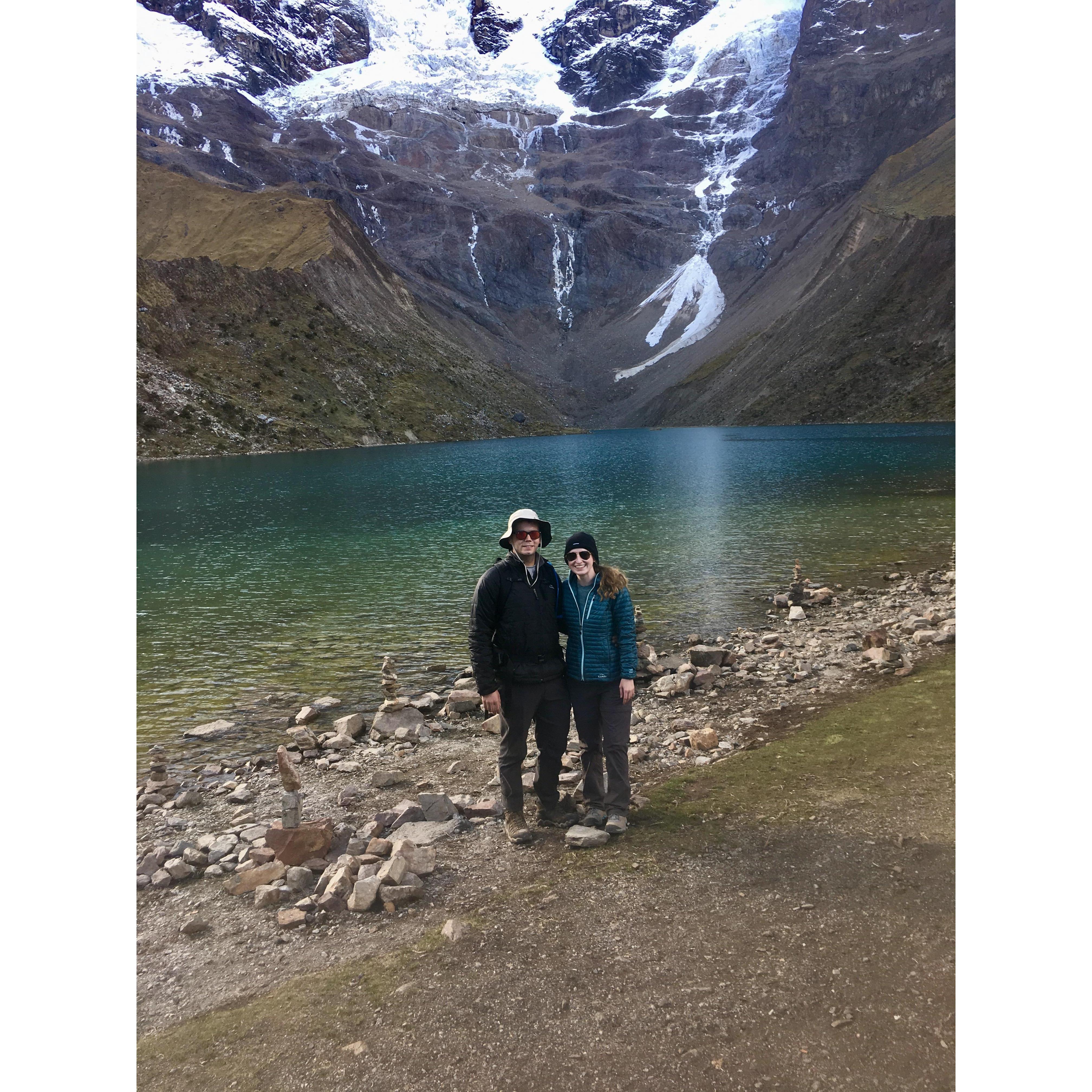 July 2017 - Soraypampa (Humantay Lake) Vilcabamba Range in the Andes of Peru. 15,091 ft. ASL. Day 1 of our Salkantay Trek to Machu Picchu!