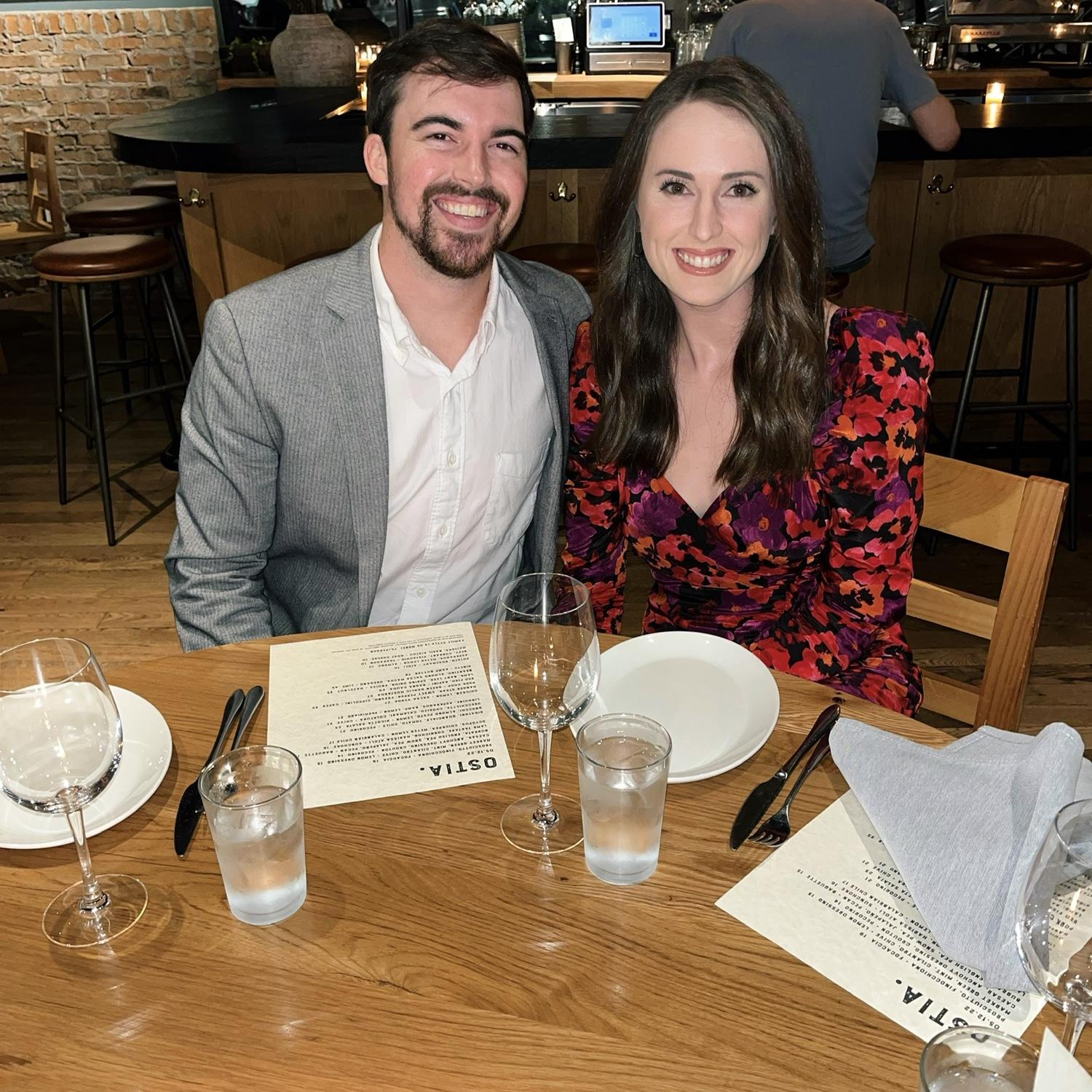 Dinner to celebrate Lauren finishing her Master's in 2022 and also the first weekend Grayson met Lauren's family!