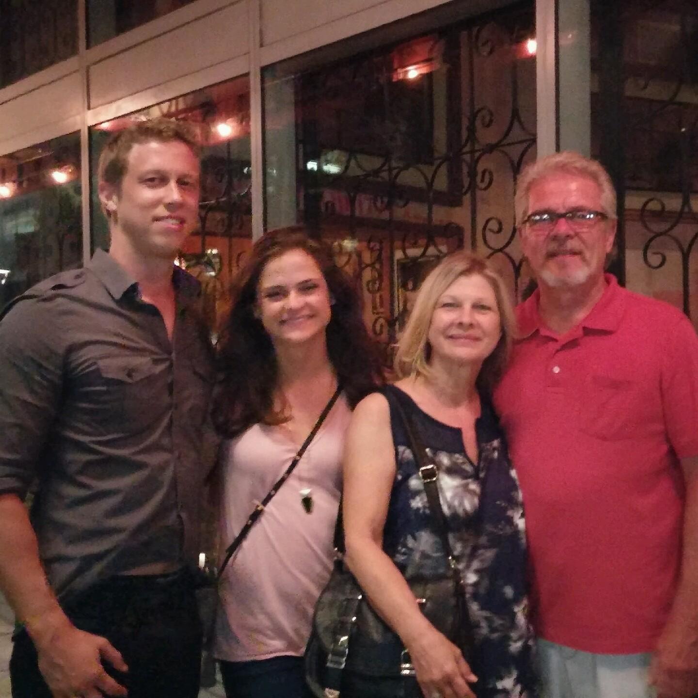 Melissa meets the parents for the first time! Dinner in Miami.