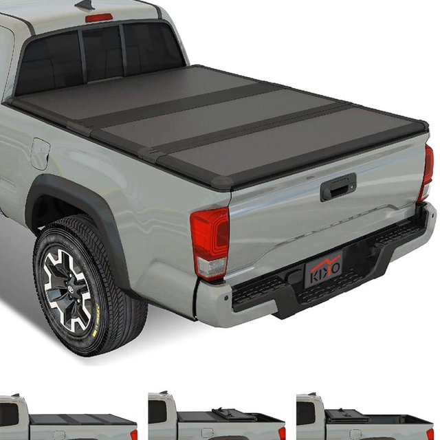 KIKITO Professional FRP Hard Tri-Fold Truck Bed Tonneau Cover for 2005-2015 Tacoma 6ft (73.5in) Bed