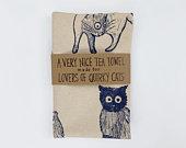 100% Organic Cotton Cat Tea Towel |...