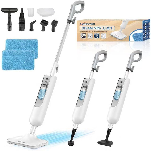 Steam Mop All-in-one Multi-Functional Powerful Steam Cleaner, Handheld Detachable Floor Steamer with 2 Steam Level, 380ML Water Tank & 23FT Power Cord for Whole Home Use