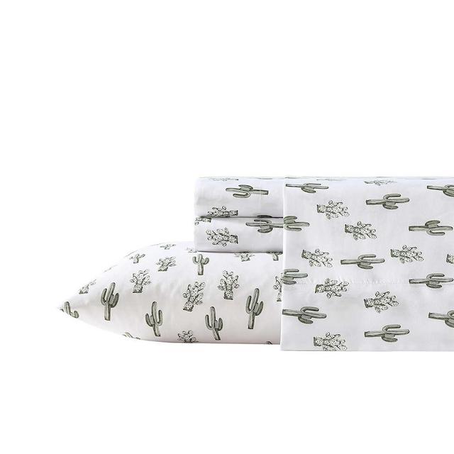 Wrangler - Sheet Set, Breathable & Wrinkle Resistant Bedding, Includes Matching Sham & Pillowcases, Western Inspired Home Decor (Cacti Green, King)