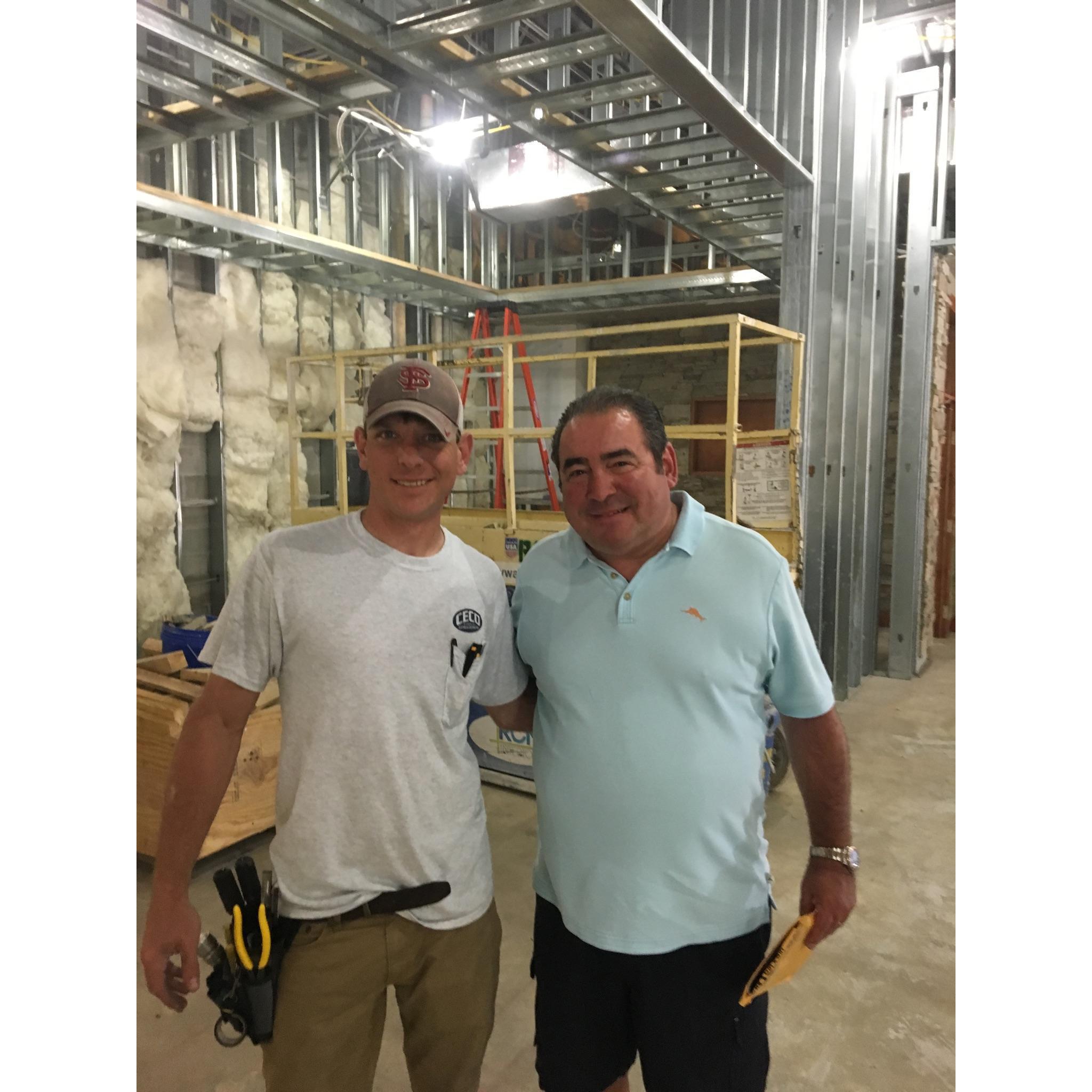 Evan got to meet Emeril Lagasse. Part of the perks of working on the restaurant Emeril is opening.