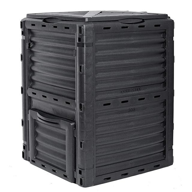 F2C Garden Compost Bin from BPA Free Material -80 Gallon(300 L) Large Compost Bin Aerating Outdoor Compost Box Easy Assembling, Lightweight, Fast Creation of Fertile Soil, Black