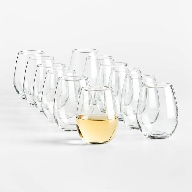 Aspen 11.75-Oz. Stemless Wine Glasses, Set of 12