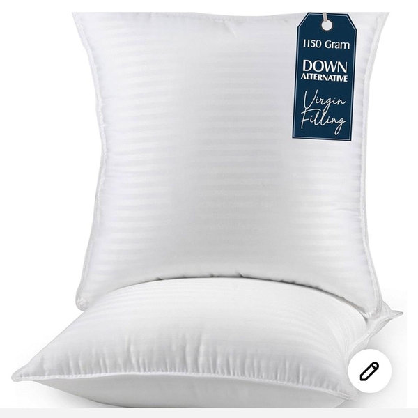 Bed Pillows: European Size (White), Set of 2