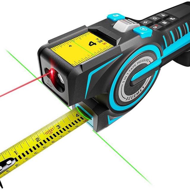 3-in-1 Digital Tape Measure, 330Ft Laser Measurement Tool & Auto Lock Tape with Instant Digital Readout, Extended Laser Line & Incremental Measurement, Replaceable Tape | Swappable Battery | APP Sync