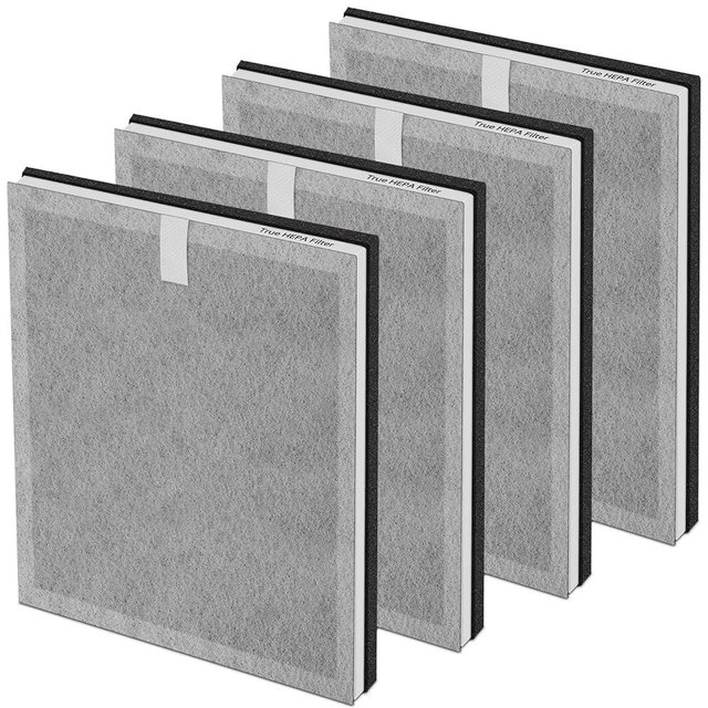 UOUOLONUN 4 Pack 3-in-1 True HEPA Filters Compatible withe Pure Enrichment PureZone Air Purifier, 3-Stage H13 True HEPA Replacement Filter, Part # PEAIRFIL