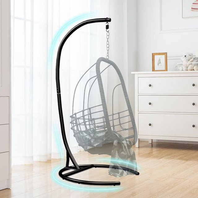Hammock Stand Only Hammock Chair Stand Only Hanging Chair Stand Only Swing Stand Frame Outdoor Indoor Egg Chair Stand Only C Stand for Hanging Chair Swing Porch Heavy Duty (C Type)