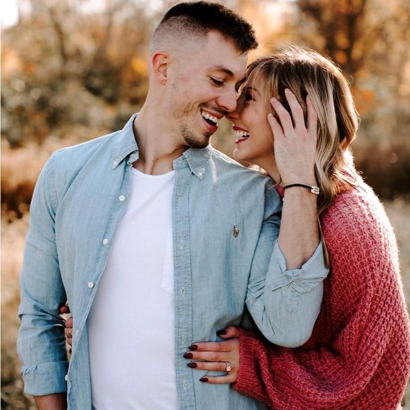 Engagement pictures at Cleland Rock