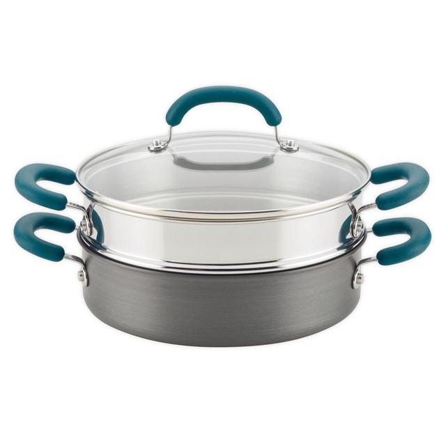 Rachael Ray™ Create Delicious Nonstick Hard-Anodized 3-Piece Steamer Set in Teal
