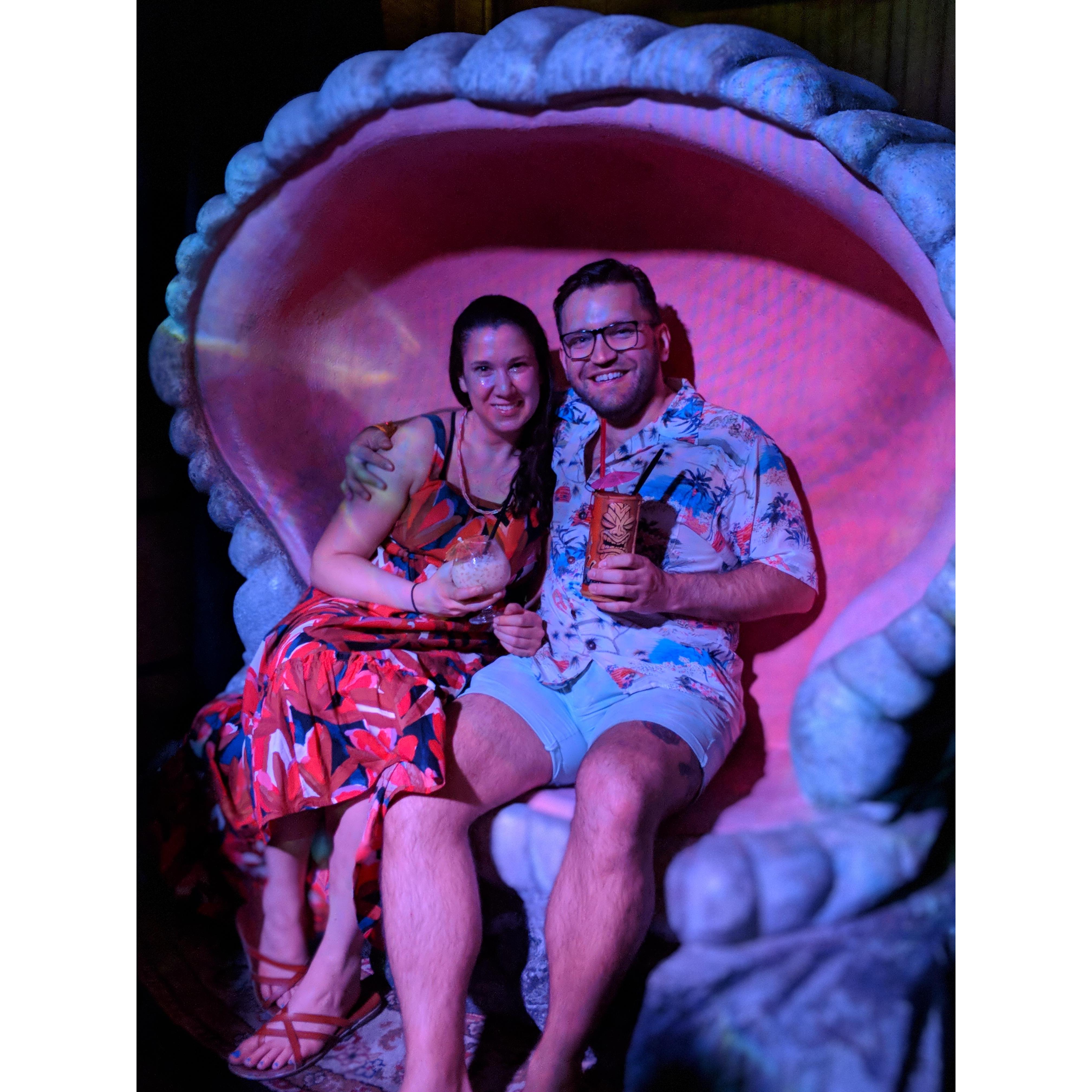 Oyster seat at a tiki bar in Vegas