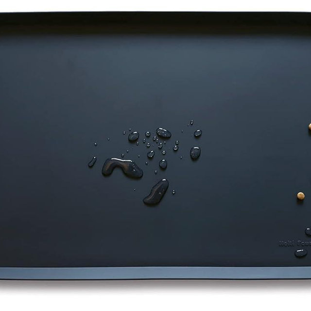 Hoki Found XX-Large Silicone Pet Food Mats Tray - Dog Pet Cat Feeding Mat -Non Slip Pet Dog Cat Bowl Mats Placemat - - Waterproof Dog Cat Food Mats -Pet Water Mats for Carpet -Black-1