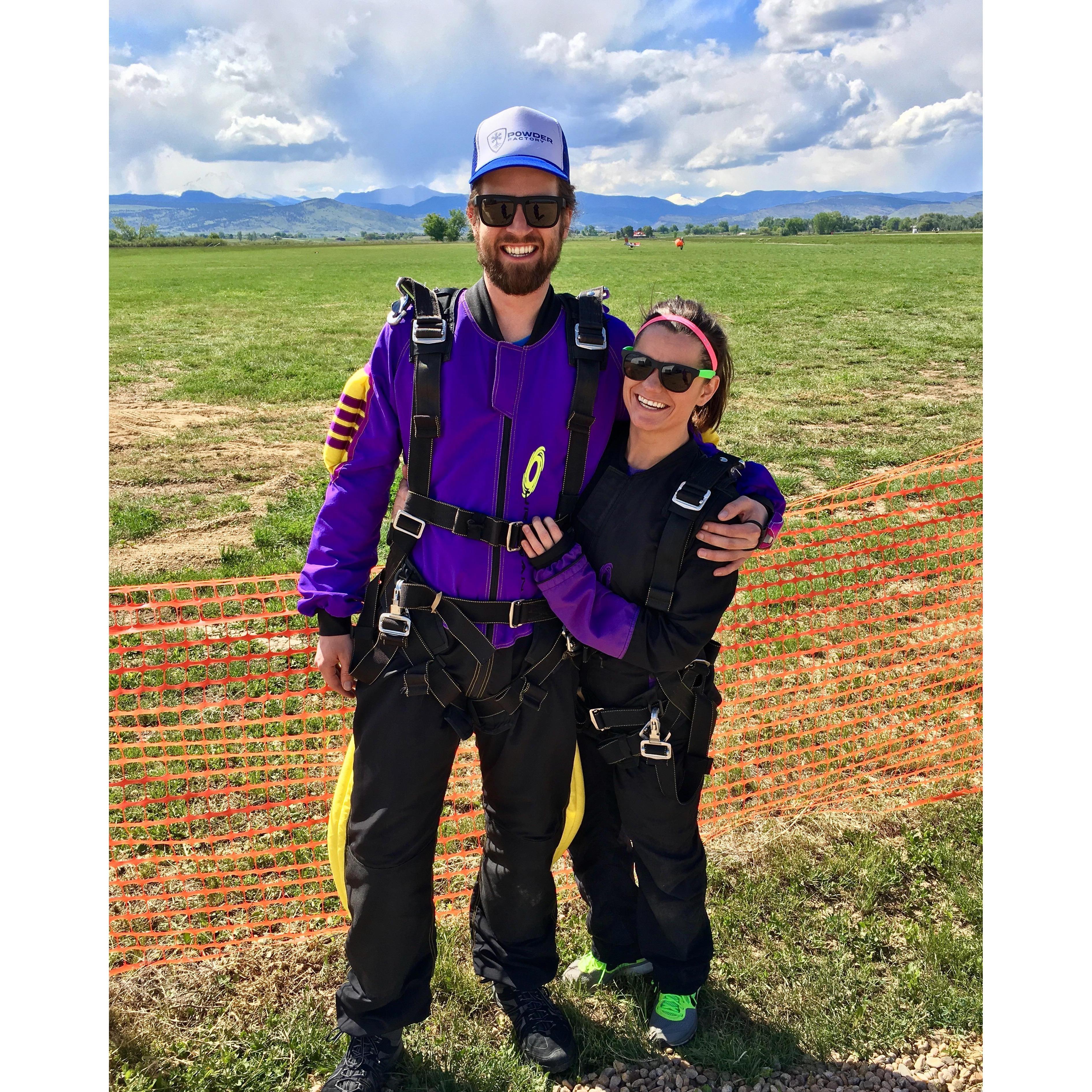The day we jumped out of a plane together!