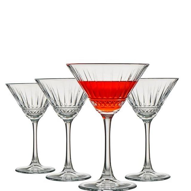 Pasabahce Vintage Martini Glasses Set of 4, Cocktail Cups 7.5 Oz, Vintage Stemmed Coupe Glasses,Elegant Cocktail Glasses, Perfect For Parties, Gifts, Housewarming, Weddings, Aniversary