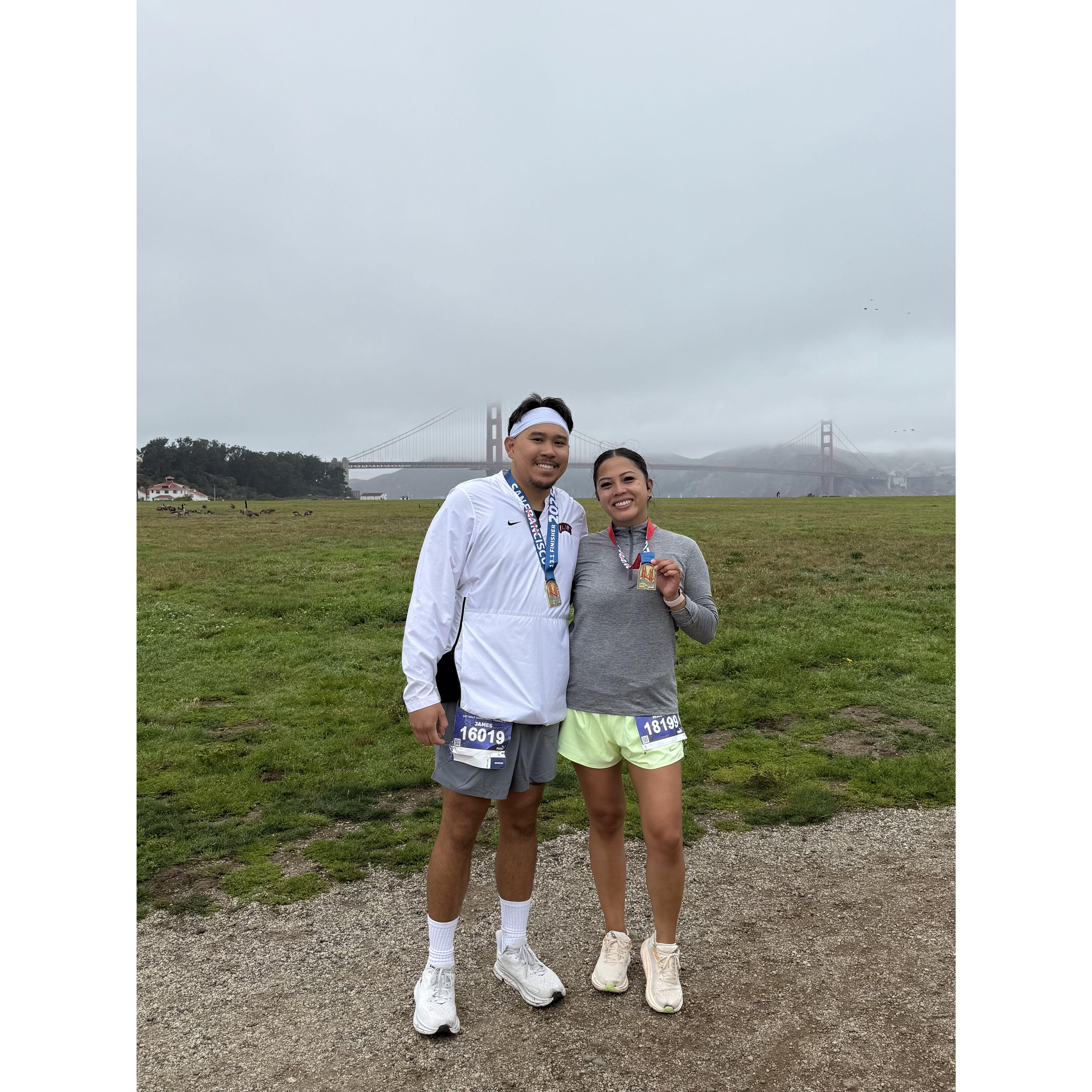 July '25 | our first half marathon! running over the Golden Gate Bridge was elite