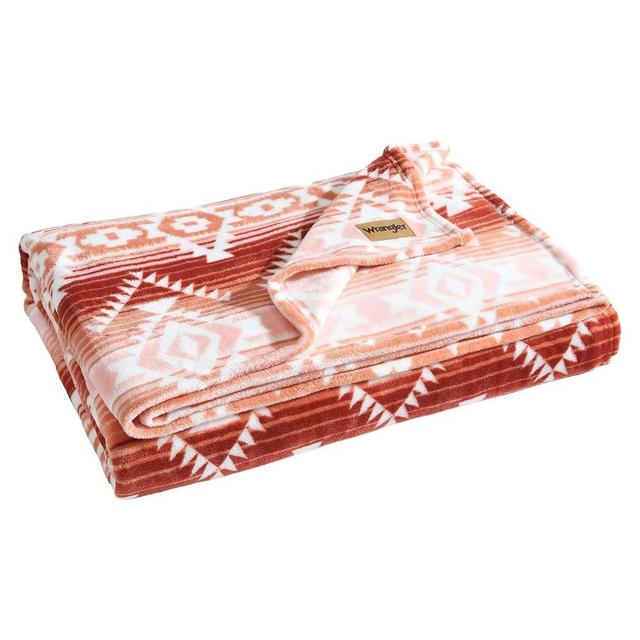 Wrangler - Blanket, Ultra Soft Plush Fleece Bedding, Yellowstone Inspired, Luxuriously Soft Bedding for Bed or Couch (Jericho Peach Pink, Twin)