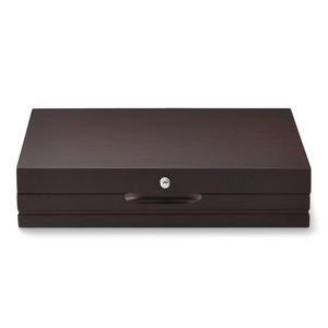 Luxe Wooden Flatware Chest, Walnut w/ C monogram