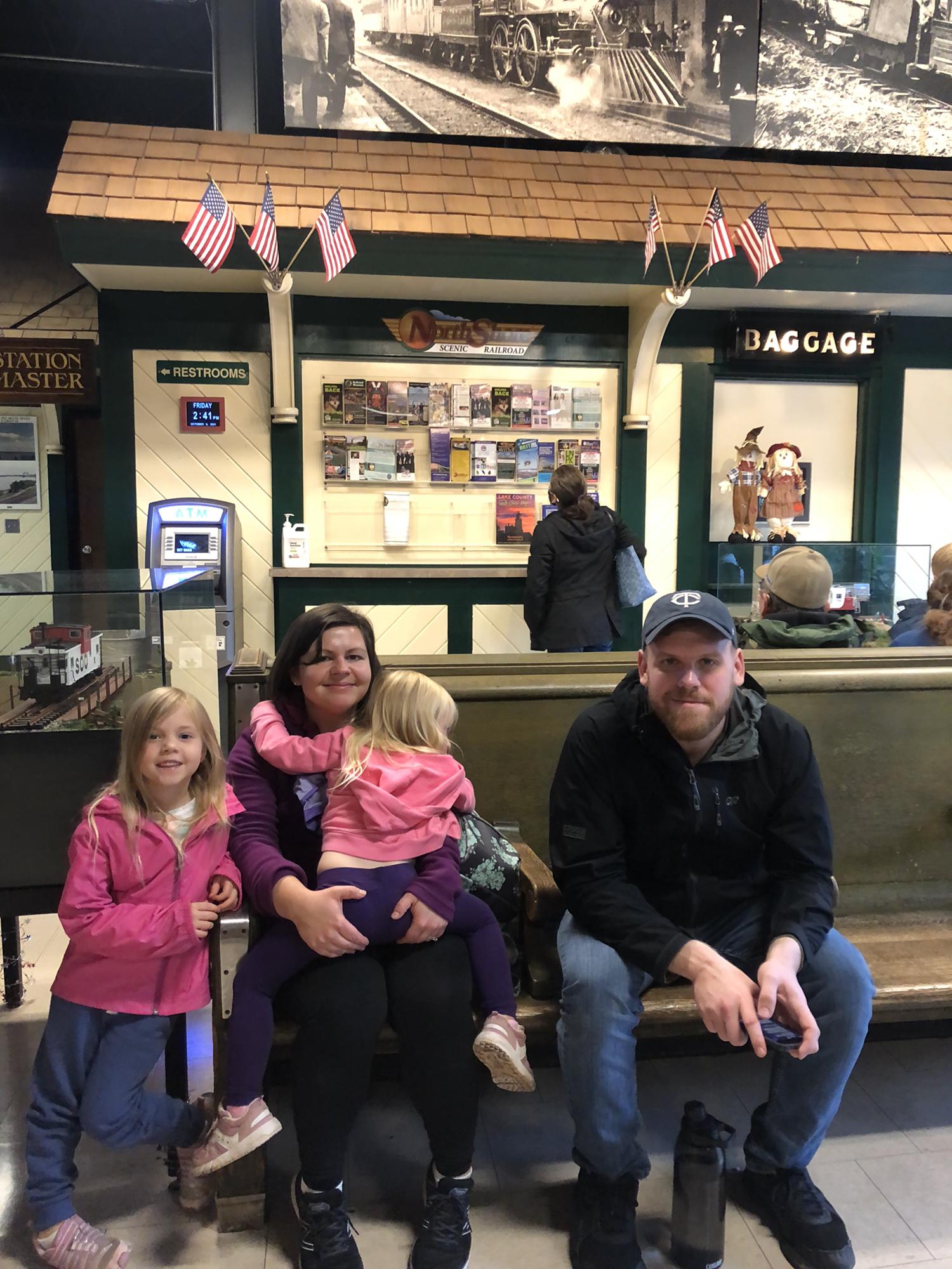 Karl with Alicia's sister Carla and my nieces! Right before we went on a train ride in Duluth, MN.
