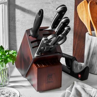 Pro 8-Piece Knife Block Set with Bonus Sharpener