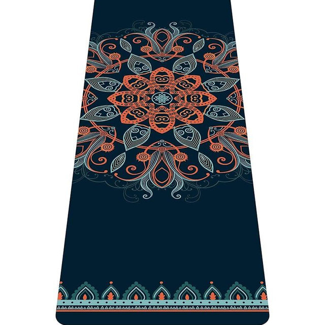 nuveti Printed Travel Yoga Mat-1/16 Inch Thick Non Slip Fitness Workout Mat with Carrying Bag, Foldable Lightweight Suede & Natural Rubber Yoga Mat for Yoga Pilates and Fitness 72" L x 24" W x 1.5mm