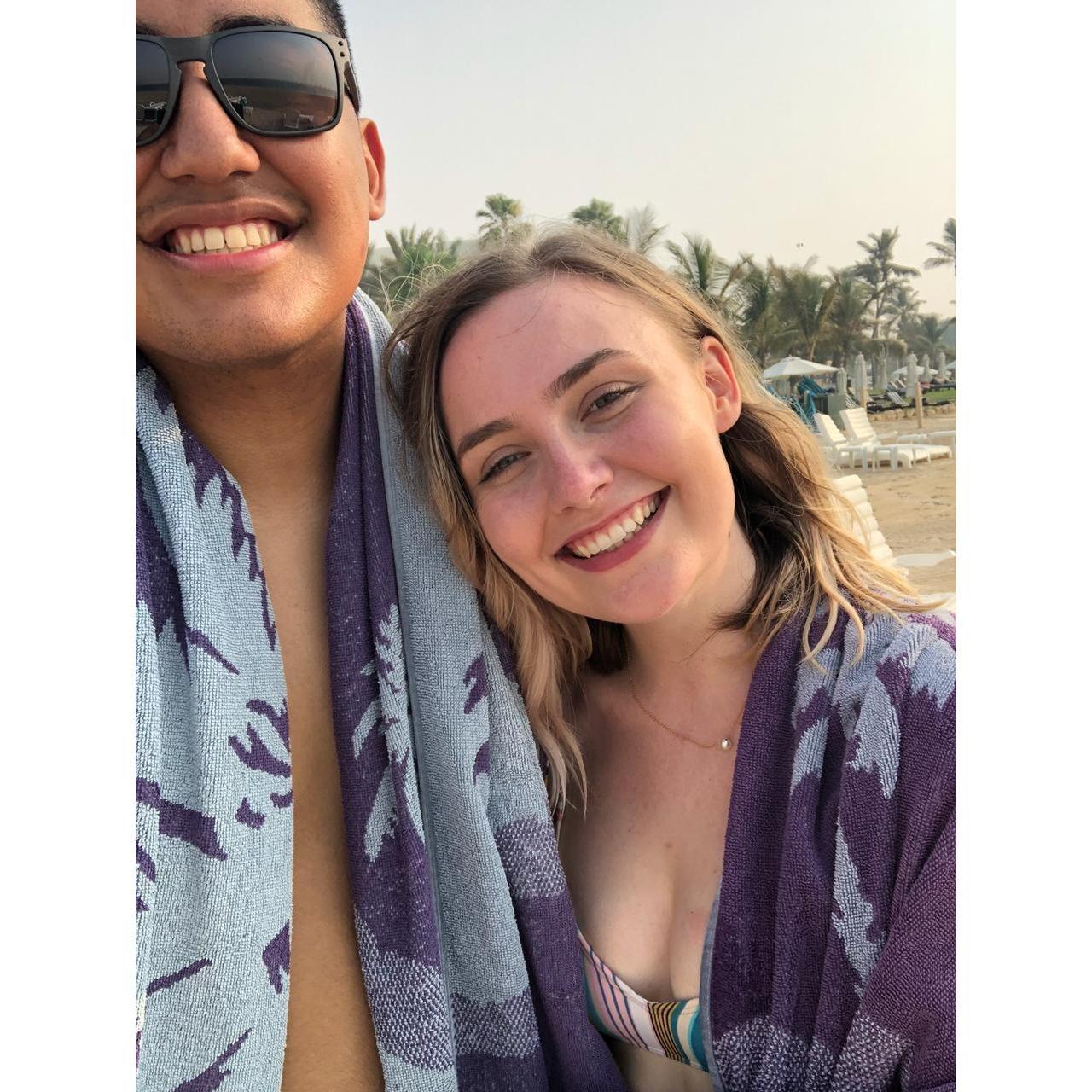 Our very first photo together on our first date in Dubai!