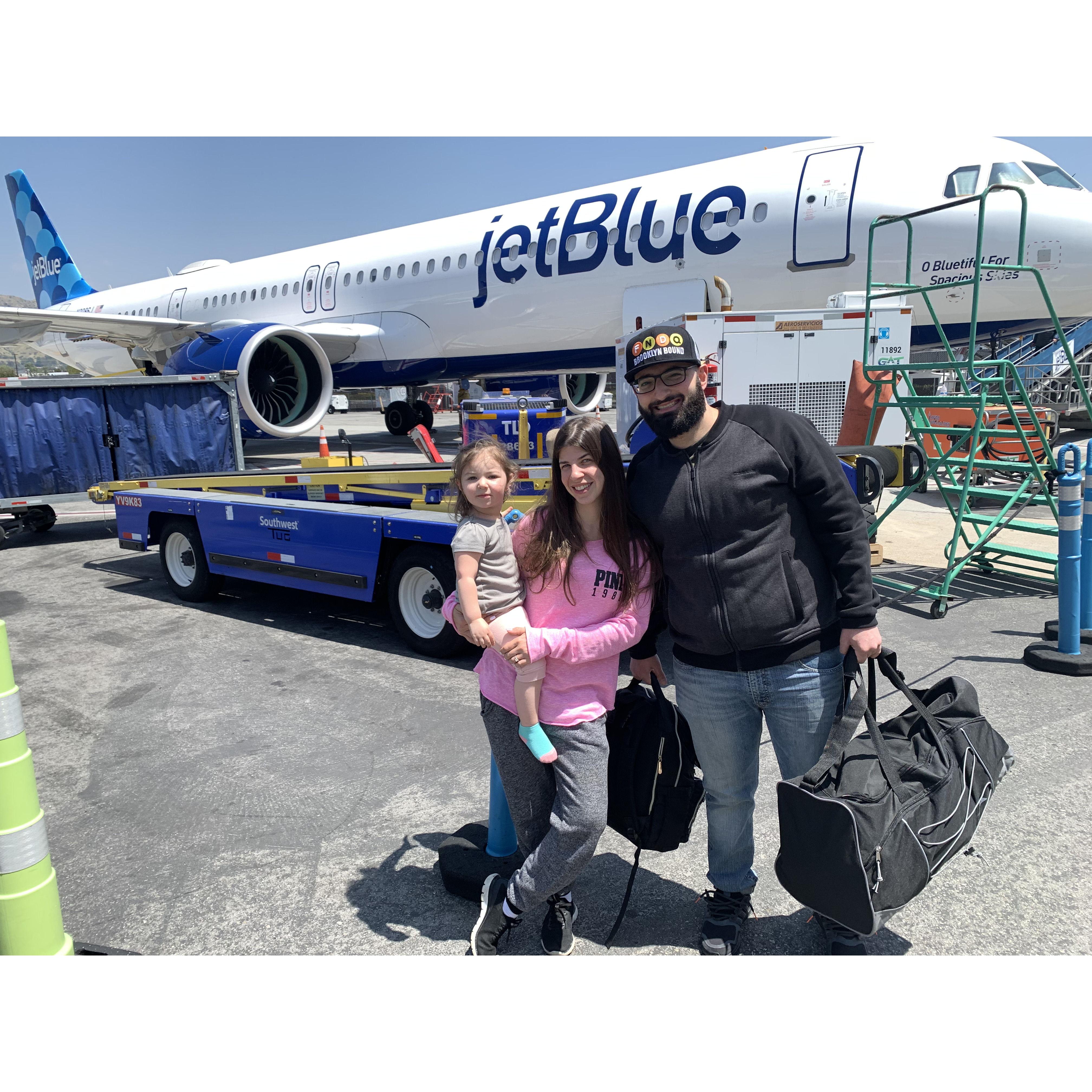 Lilianas first airplane ride! She did so good! California lovin'!