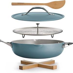 Tramontina All in One Plus Pan, 5 Qt Ceramic Non Stick (Blueberry Blue), 80110/085DS
