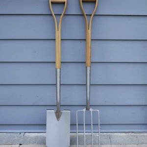 Stainless-Steel Wood-Handled Digging Spade & Fork