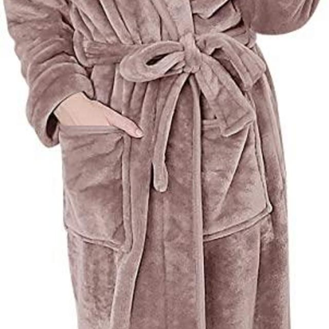 NY Threads Women Fleece Hooded Bathrobe - Plush Long Robe
