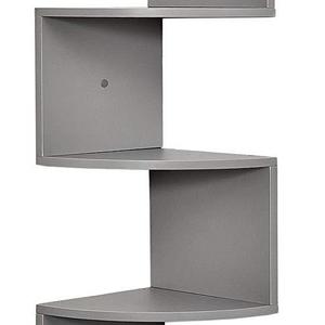 Greenco 5 Tier Wall Mount Corner Shelves Gray Finish
