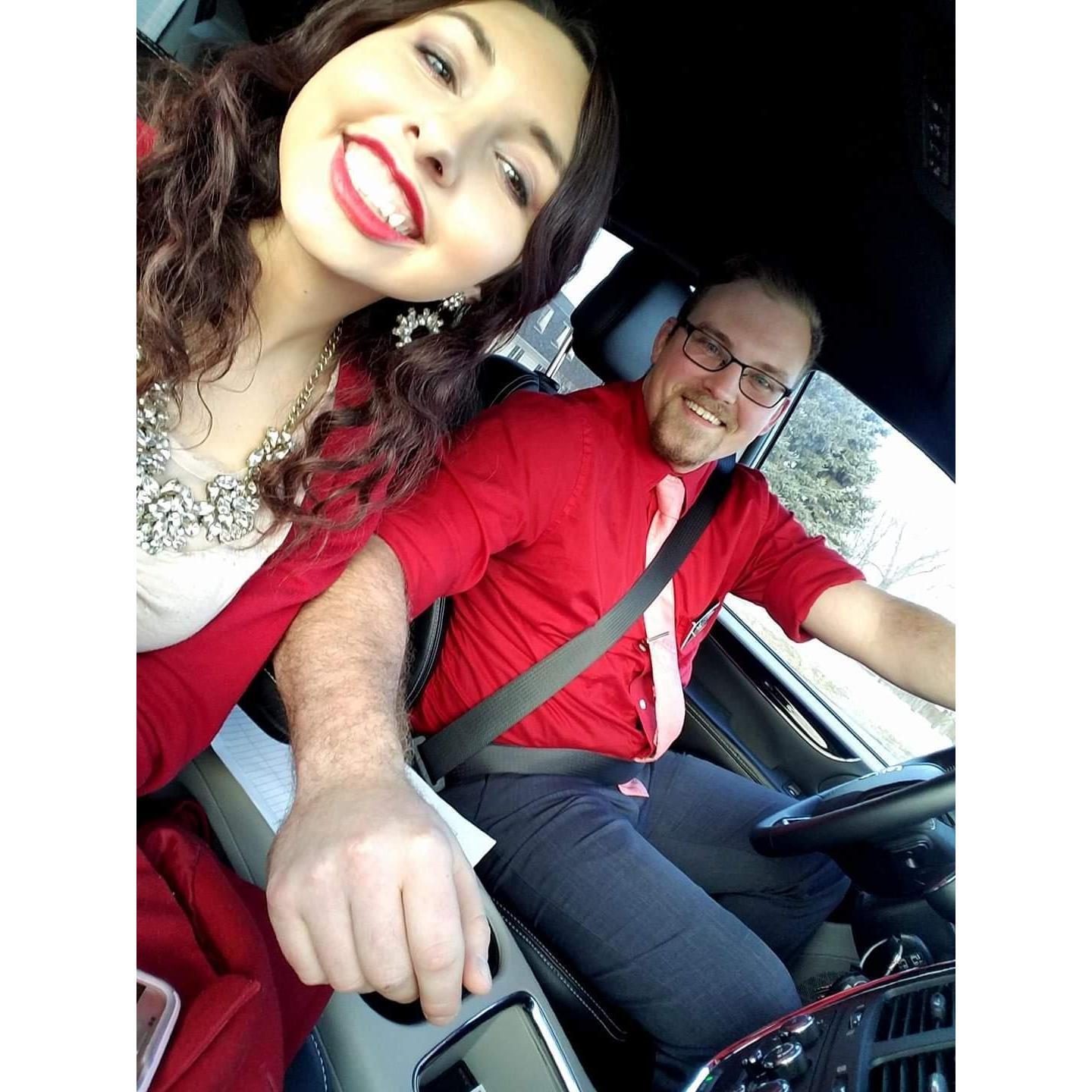 Delivering flowers for work. Valentines day 2018